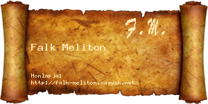 Falk Meliton névjegykártya